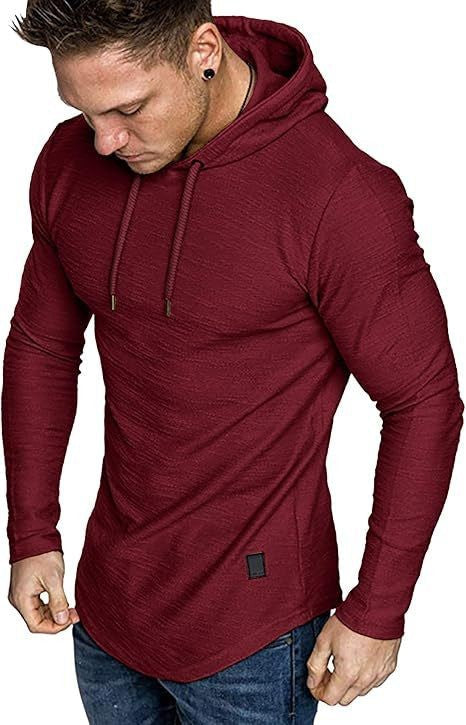 Herre Hættetrøjer Fleece Langærmet Atletisk Sweatshirt Pullover T-shirts
