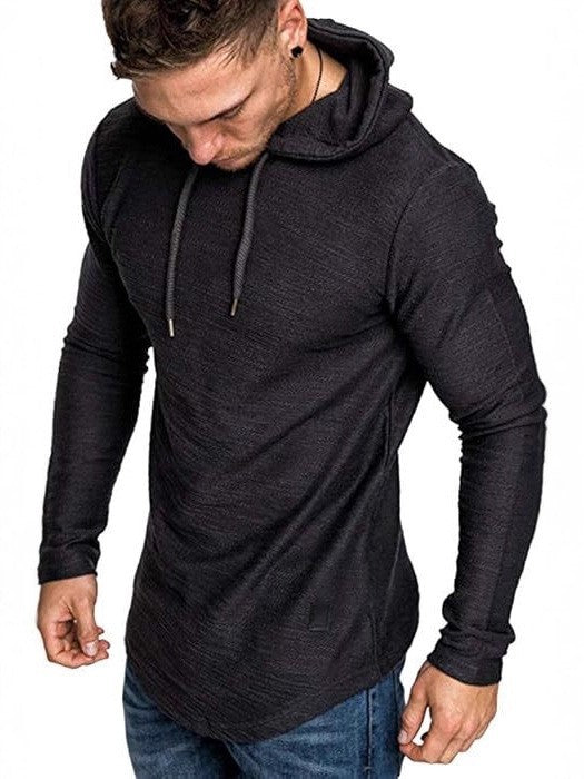 Herre Hættetrøjer Fleece Langærmet Atletisk Sweatshirt Pullover T-shirts