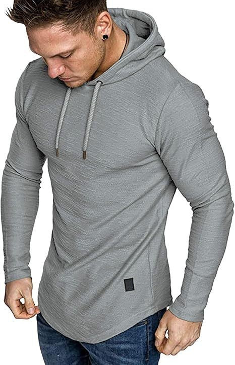 Herre Hættetrøjer Fleece Langærmet Atletisk Sweatshirt Pullover T-shirts