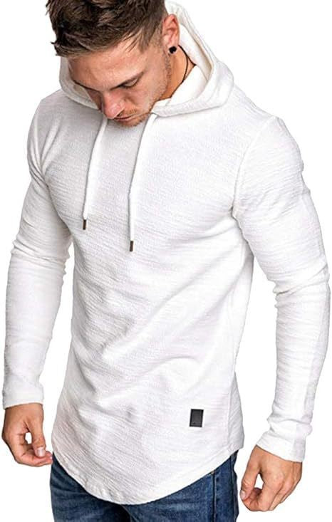 Herre Hættetrøjer Fleece Langærmet Atletisk Sweatshirt Pullover T-shirts