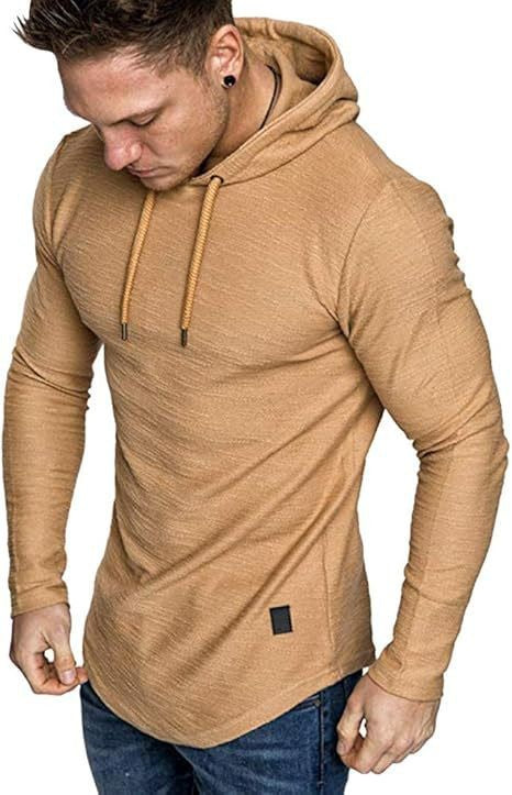 Herre Hættetrøjer Fleece Langærmet Atletisk Sweatshirt Pullover T-shirts