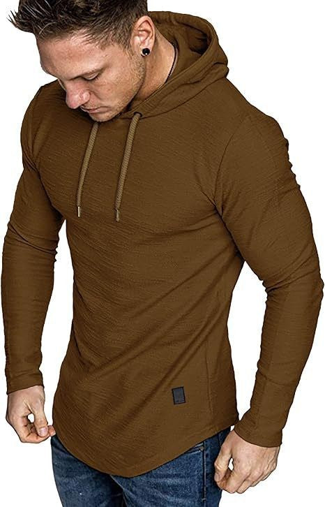 Herre Hættetrøjer Fleece Langærmet Atletisk Sweatshirt Pullover T-shirts