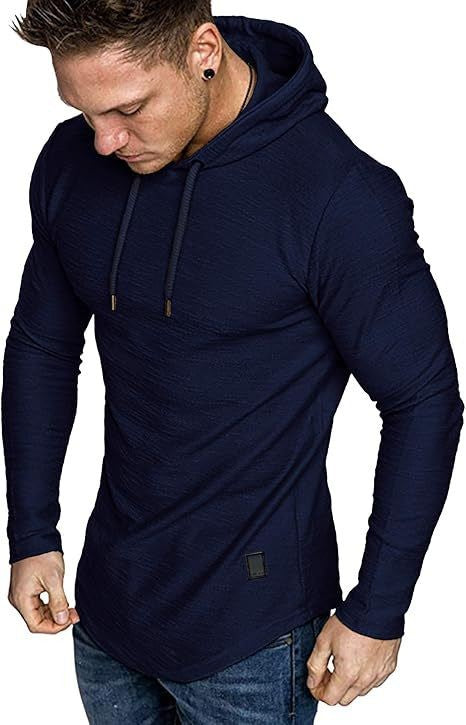 Herre Hættetrøjer Fleece Langærmet Atletisk Sweatshirt Pullover T-shirts