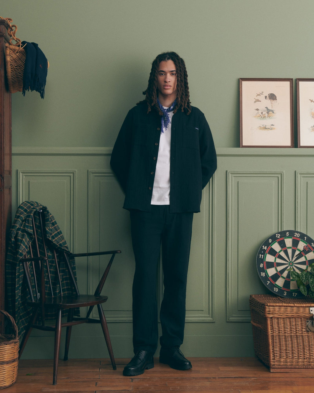 Monge-overshirt i bomuldsgaze