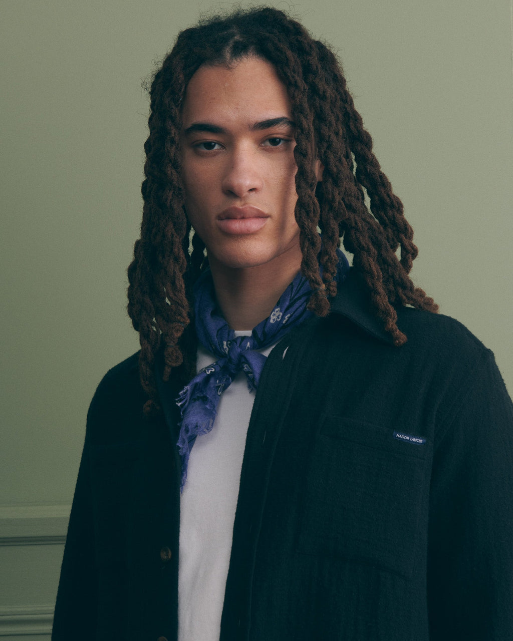 Monge-overshirt i bomuldsgaze